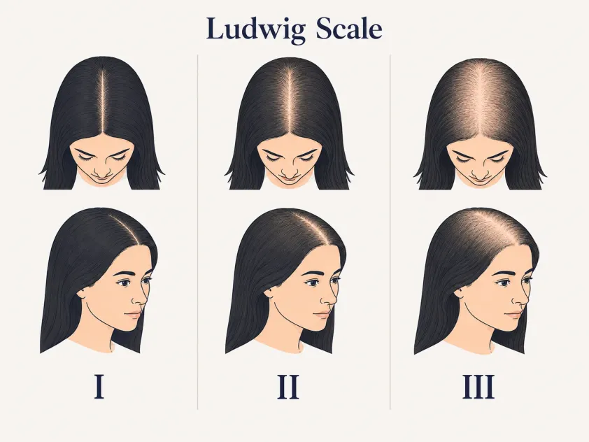 Ludwig Scale 女性雄性禿分期總圖